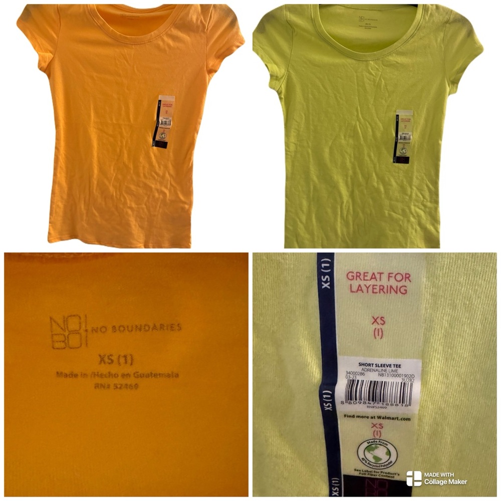 2 No Boundaries lightweight cotton tees-XS